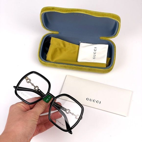 Gucci GG0890O 001 Eyeglasses Rectangle Black Women - Picture 2 of 10